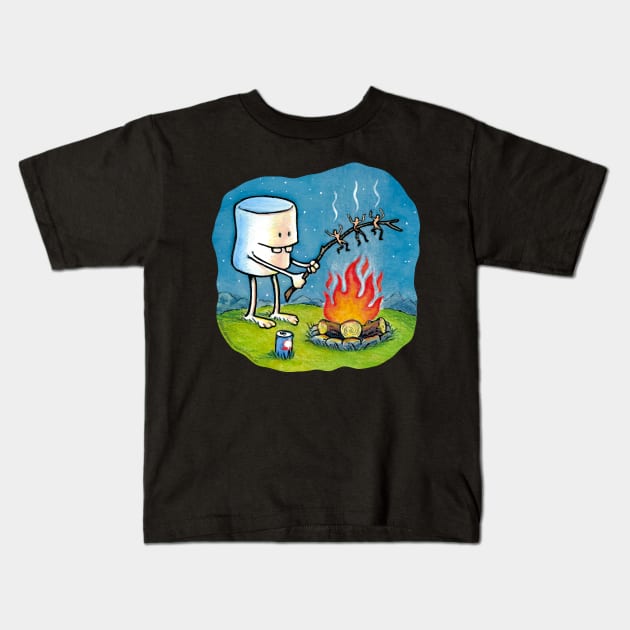 Happy Camper – Roasting Marshmallow Kids T-Shirt by LAB Ideas